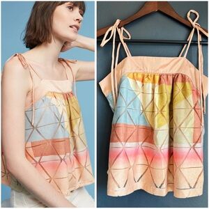 Anthropologie Akemi + Kin Geo Print Tie Shoulder Tank